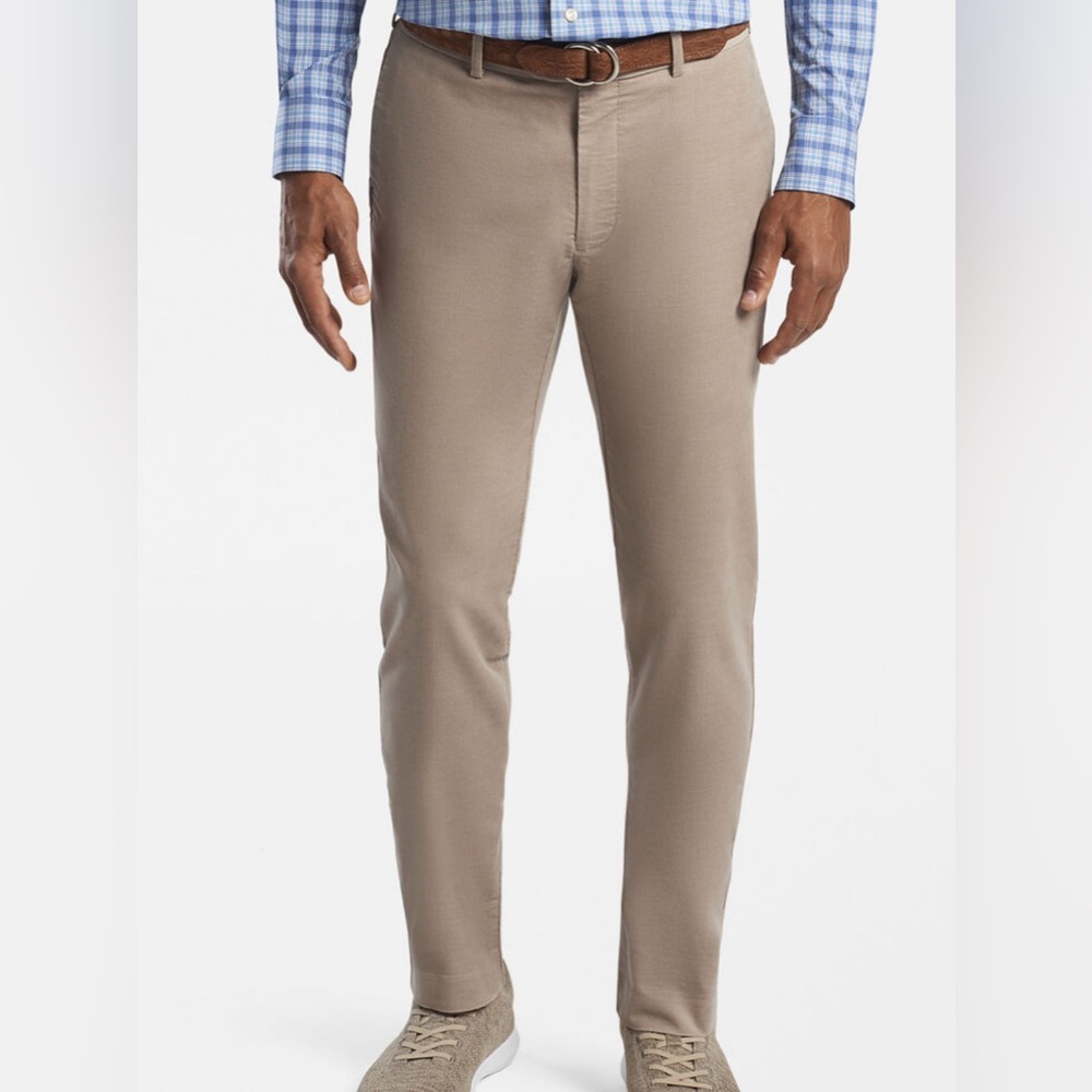 Peter Millar Crown Crafted Performance Corduroy Pant Khaki 40x32 Tailored